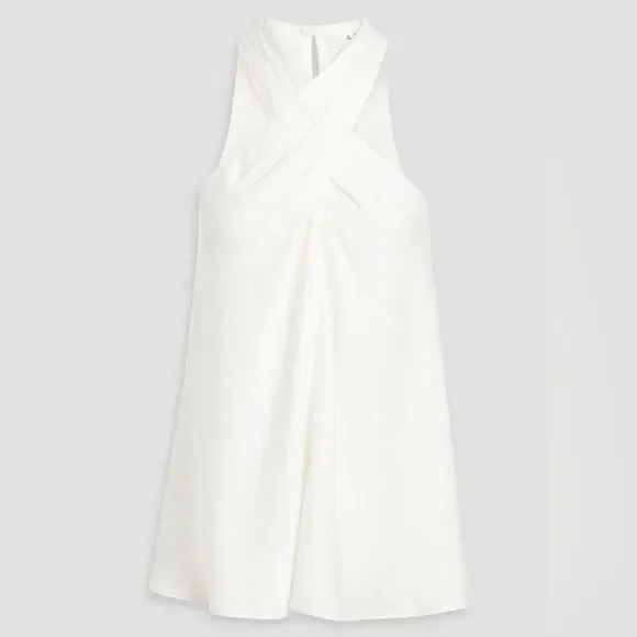 A.L.C. Arvid Twist-Front Crepe Top In Off-white NWOT - Picture 2 of 8